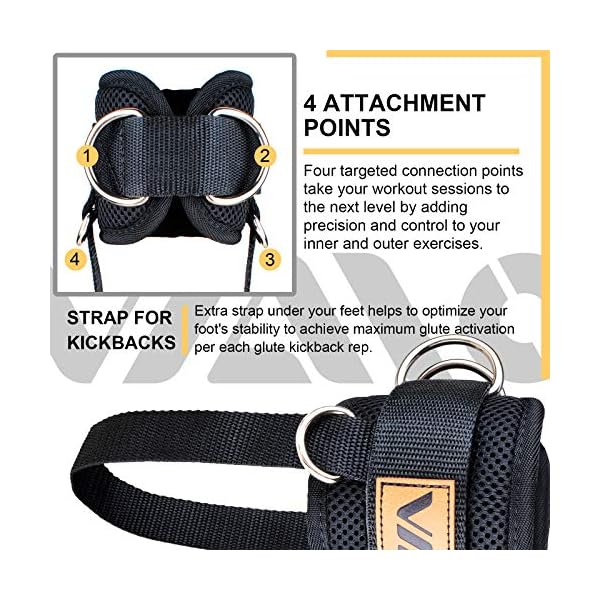 VAIIO Ankle Straps for Cable Machines,Adjustable Comfort fit Neoprene, Reinforce Double D-Ring - Premium Ankle Cuffs to… - Image 5