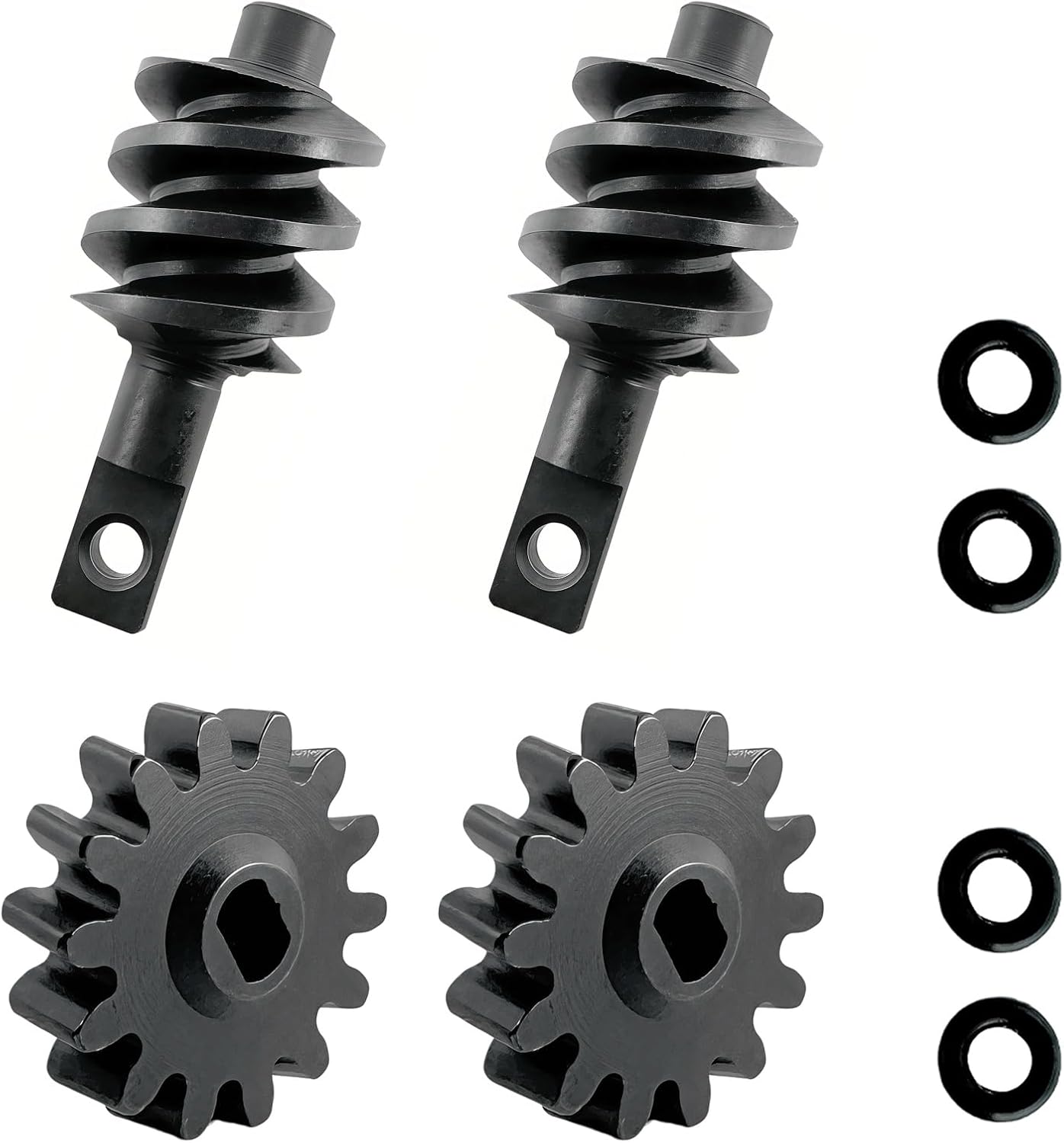 14T Dual-Start Helical Worm Gear Set for SCX24, Hardened Steel Differential Gears for 1/24 RC Crawlers, 2 Identical Sets