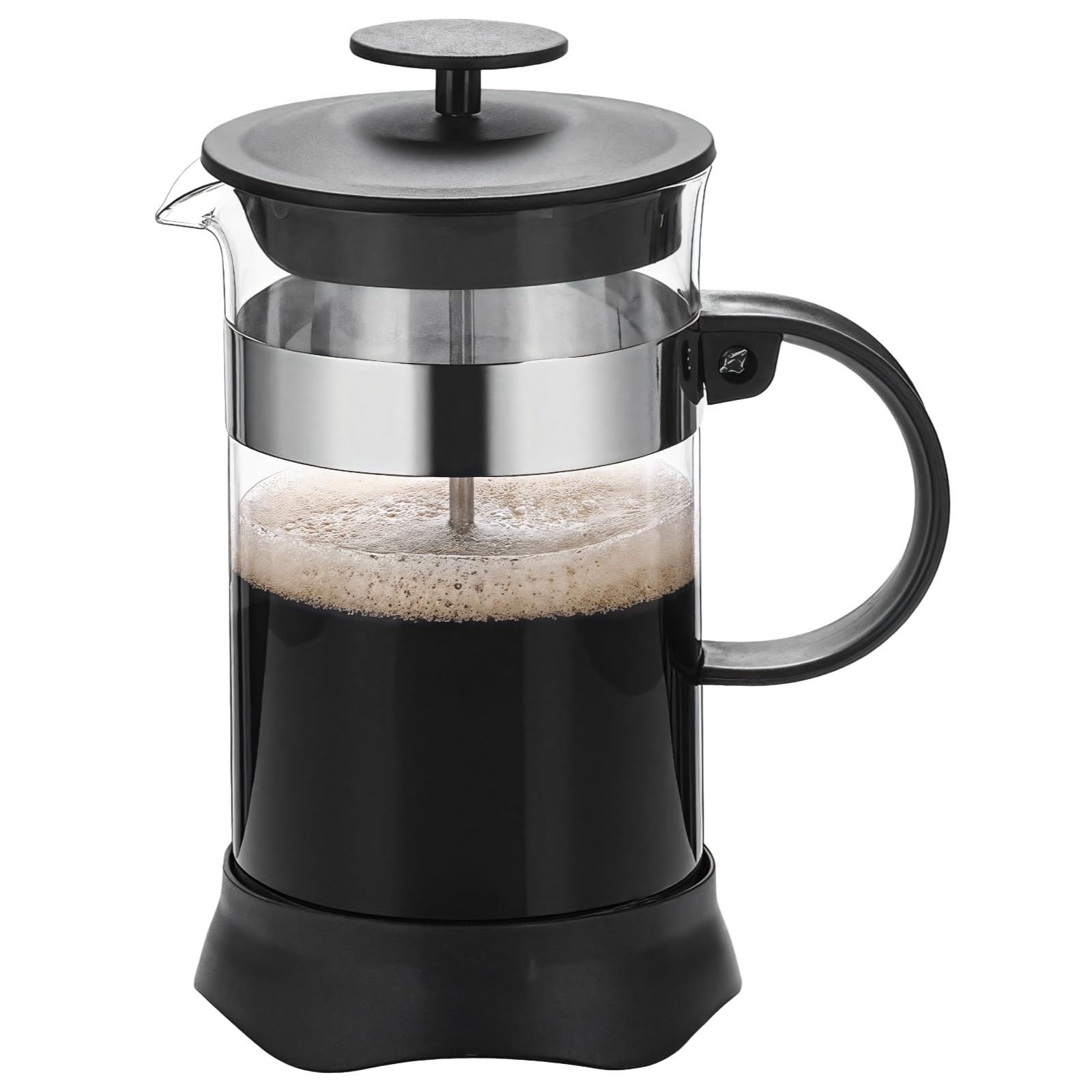 Packool French Press Coffee Maker, 1000ML Stainless Steel High Borosilicate Glass Brewed Coffee Pot Coffee Press for Home Cafe