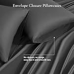 Andency Bamboo Cooling King Size Bed Sheets, 100% Viscose Derived from Bamboo, 4 Pieces Breathable Bedsheets for Hot Sleepers, 16" Deep Pocket, Soft Luxury Dark Grey Bedding Sets