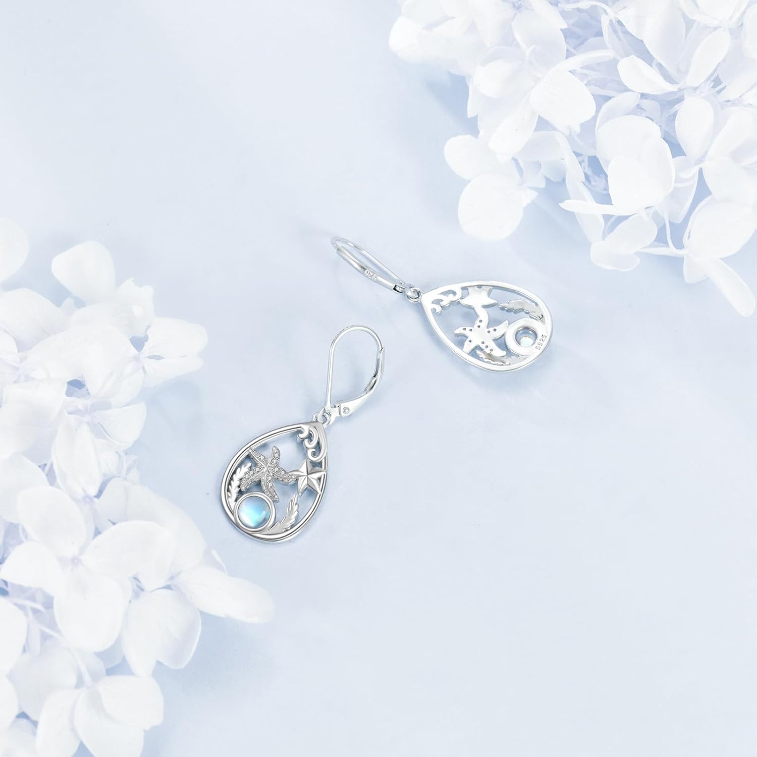 Ocean Theme Earrings for Women Girls 925 Sterling Silver Anchor/Turtle/Starfish Earrings Summer Jewelry Gifts - Image 3