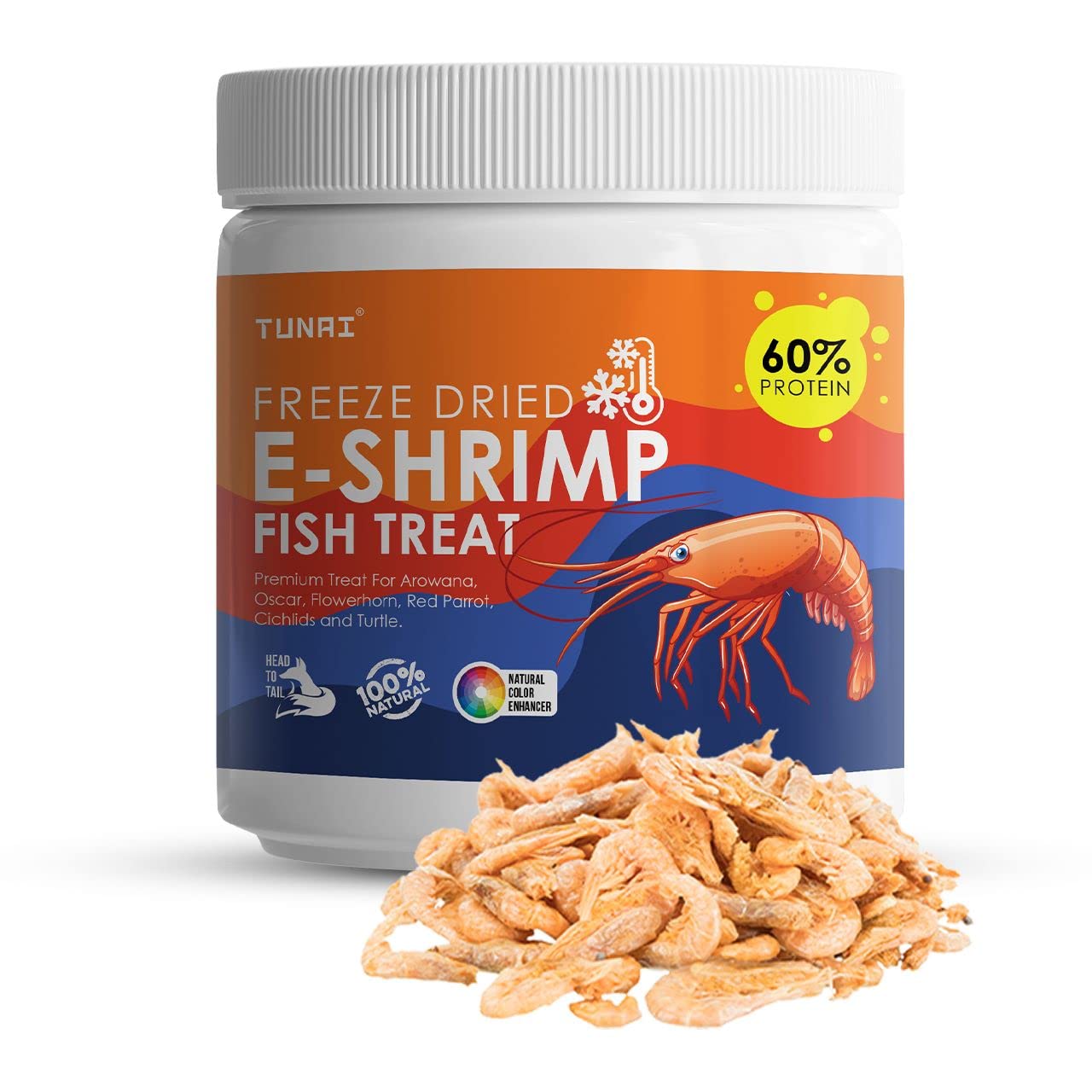 TUNAI E-Shrimp Freeze Dried Shrimps with 60% Protein | 50G | Fish Food for Arowana, Flowerhorn, Red Parrot, Oscar, Turtle & Tortoise - All Life Stages (B0BWFGT8RX) Amazon Price History, Amazon Price Tracker
