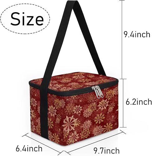Miniatura 7 de Bolsa de almuerzo aislada clásica con estilo navideño para mujer, reutilizable, bolsa cuadrada de comida para adultos y hombres, lonchera más fresca