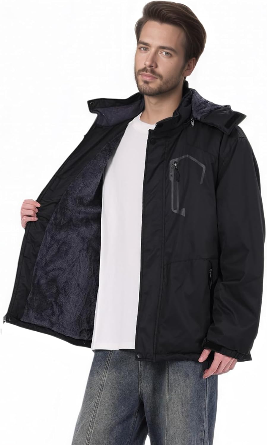 Men's Waterproof Ski Winter Jacket with Detachable Hood, (S-4XL), Warm Windproof Snow Coat for Skiing & Snowboarding - Image 8