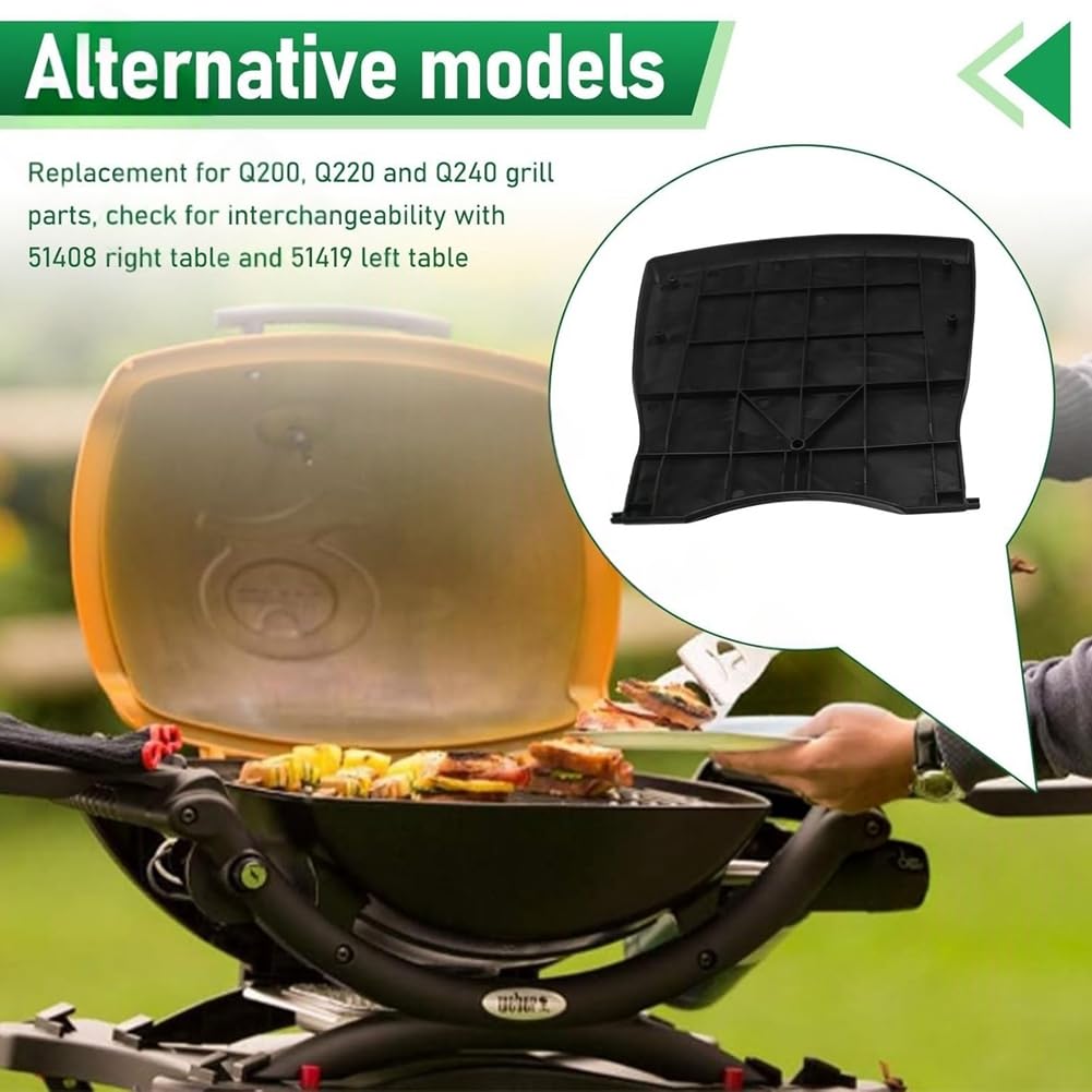 Tischkit 60077 für W-EBER 2014 Q2000, Q2200 Q2400 Grills-Comes mit 51408 Rechts und 51419 Linke Seitentische
