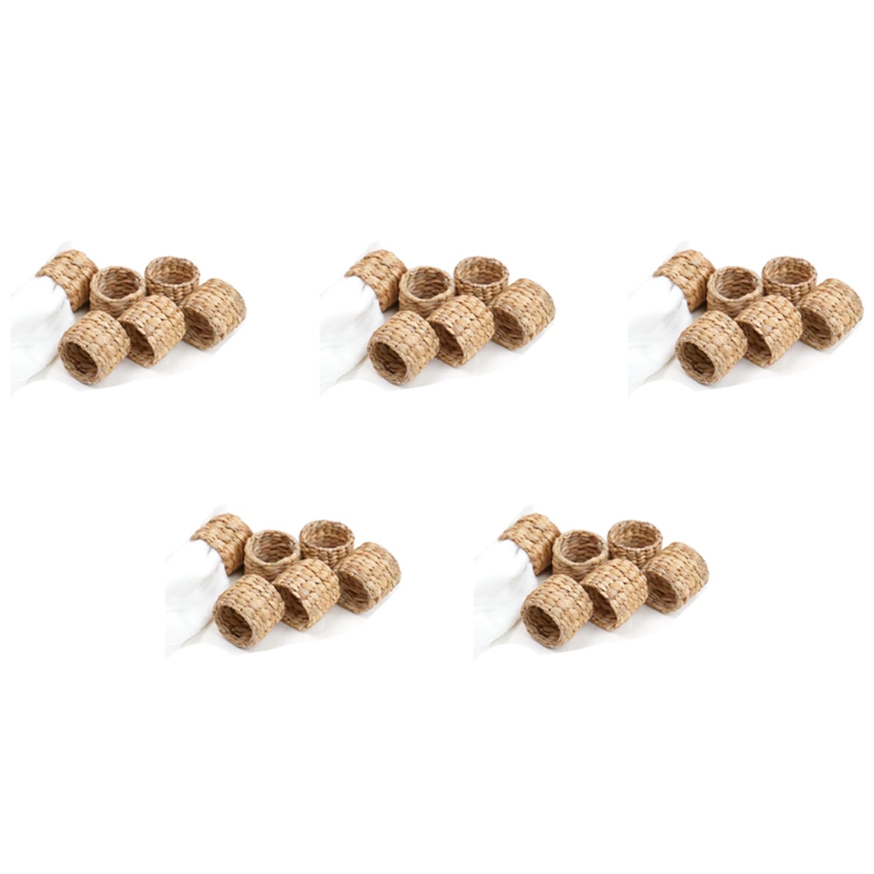 Hndhbfgrt 30Pcs Napkin Rings,Water Hyacinth Napkin Holder Rings - Rustic Napkin Rings for Birthday Party, Dinner Table Decoration