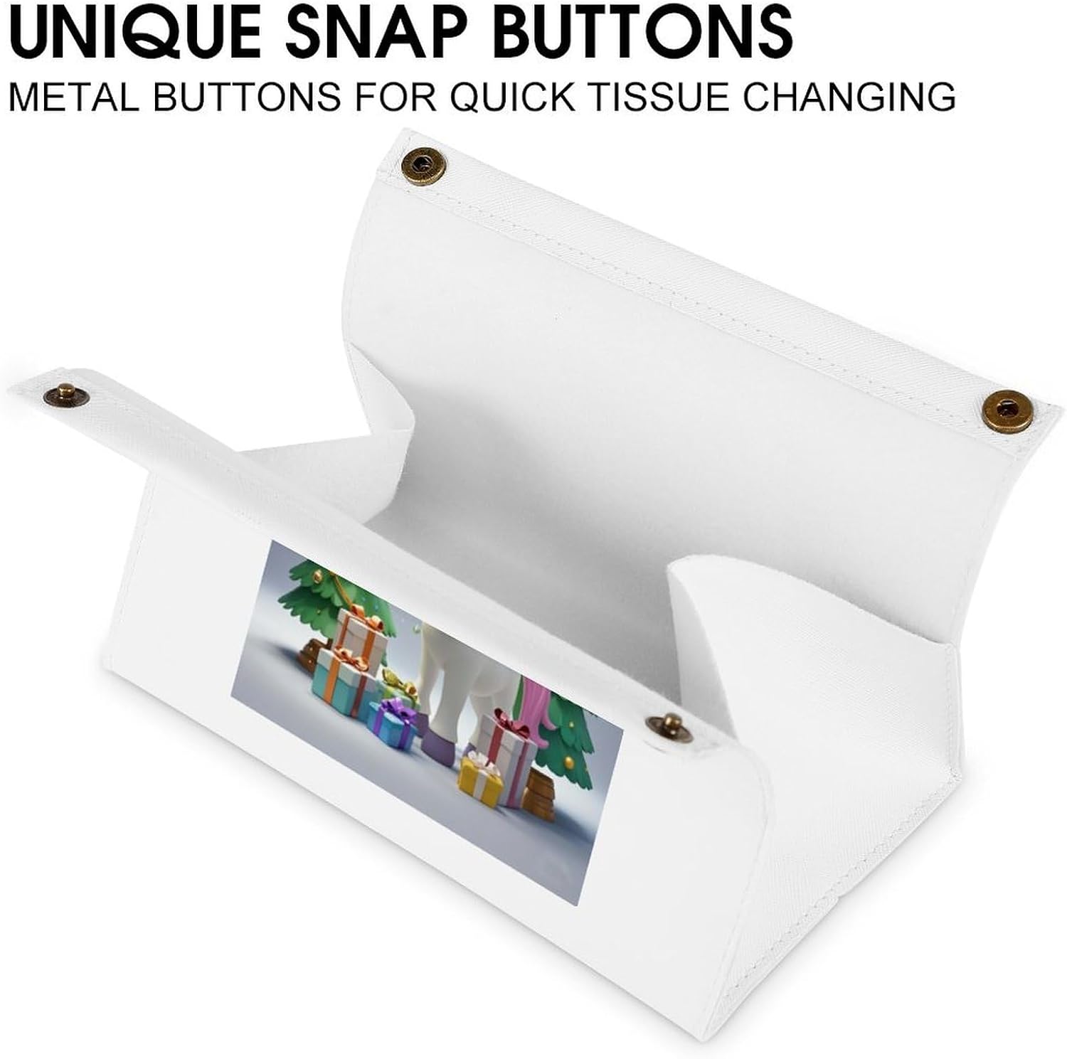 Decorative PU Tissue Paper Holder Horse Jewelry Printed Tissue Box Cover Napkin Tissues Organizer Home Decor for Bathroom Night Stands Desk Car Dining Table image 3