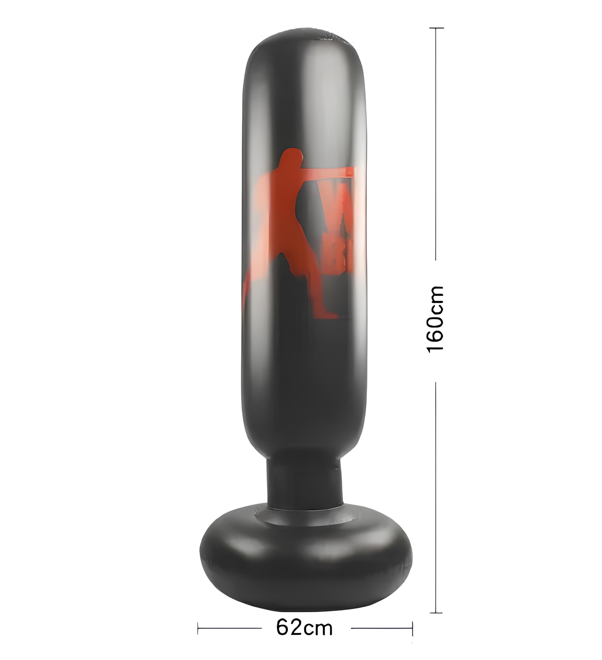 Sacco da boxe gonfiabile, 160 cm, resistente, autoportante, per bambini e adulti, per alleviare lo stress, kickboxing, attrezzatura per allenamento indoor e outdoor