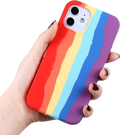 Rongda Linda capa de arco-íris compatível com iPhone 12 Pro Max (6,7), capa  protetora colorida de silicone líquido à prova de choque para mulheres e  meninas | Amazon.com.br