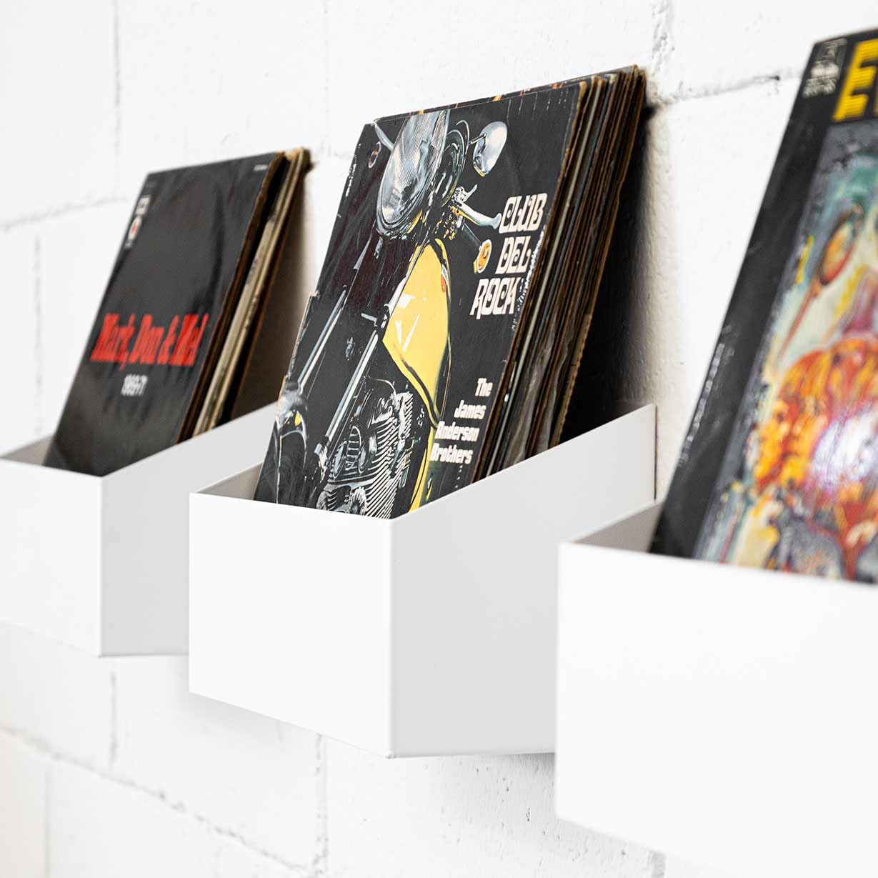 Estante Flotante para Vinilos Pared Groove | Soporte Estantería Discos Vinilo | Apto Pladur (Blanco Mate)