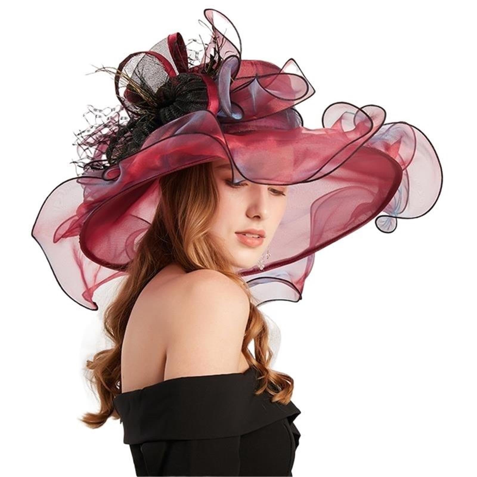 Cappelli Da Sole Estivi Donna Cappello A Tesa Larga In Organza Grande