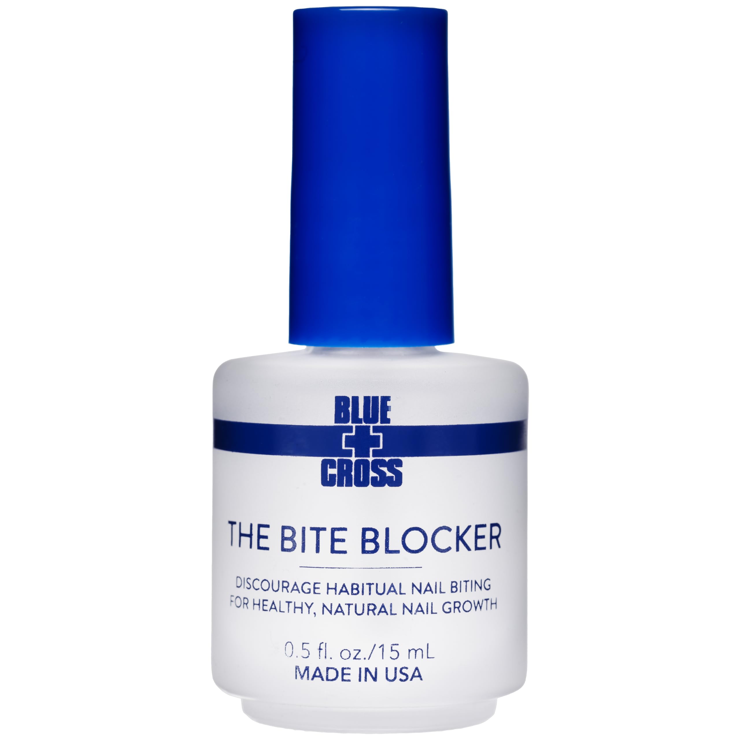 Blue Cross The Bite Blocker Bitter Tasting Nail Polish to Stop Nail Biting Prevention and Deterrent, Strengthening and Repair, Made in USA, 0.5oz