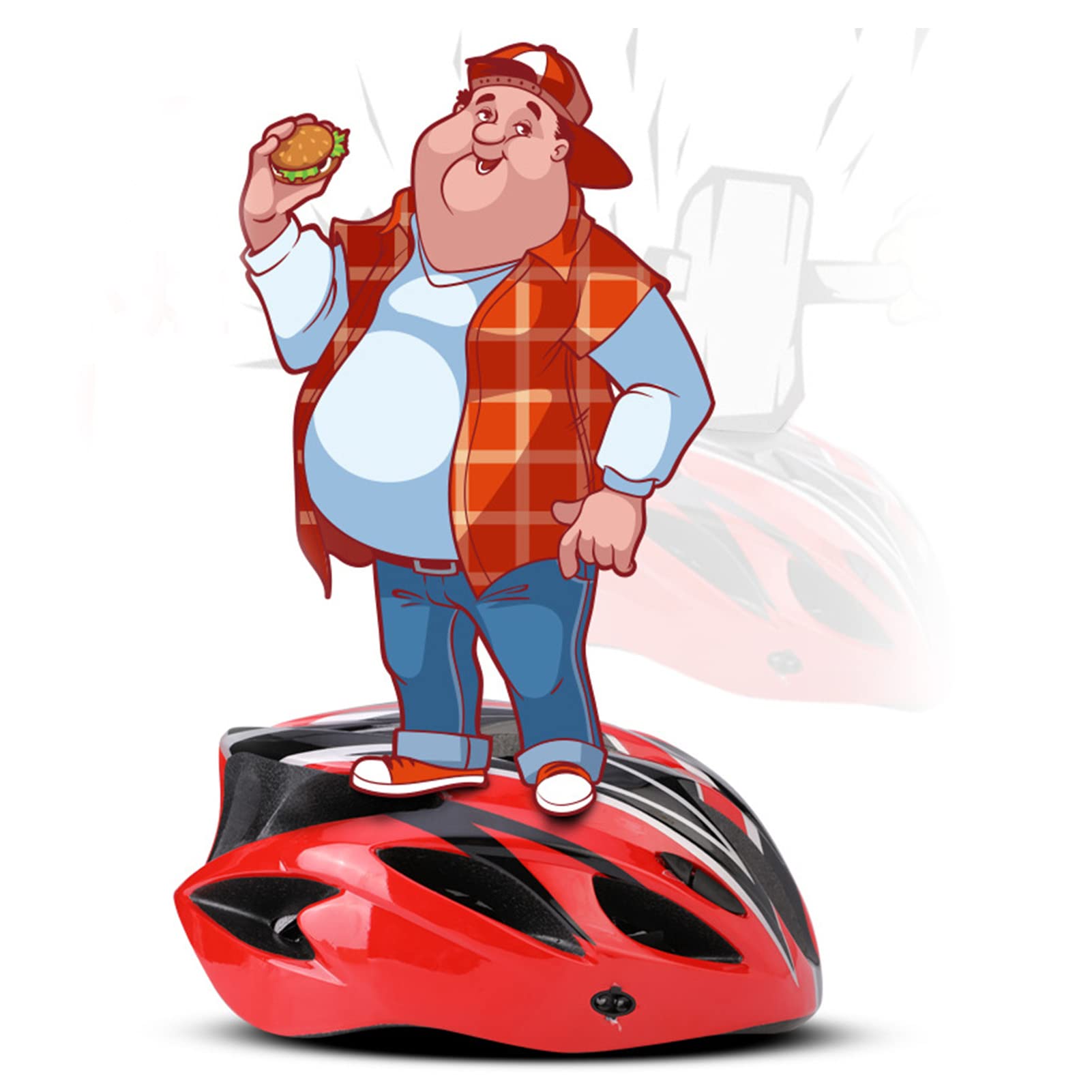 Kask rowerowy kask rowerowy szosowy dobra ochrona klamra bezpieczeństwa odporny na uderzenia kask rowerowy z okularami do jazdy na rowerze, dojazdy do pracy, jazdy na rowerze (czarno-czerwony)