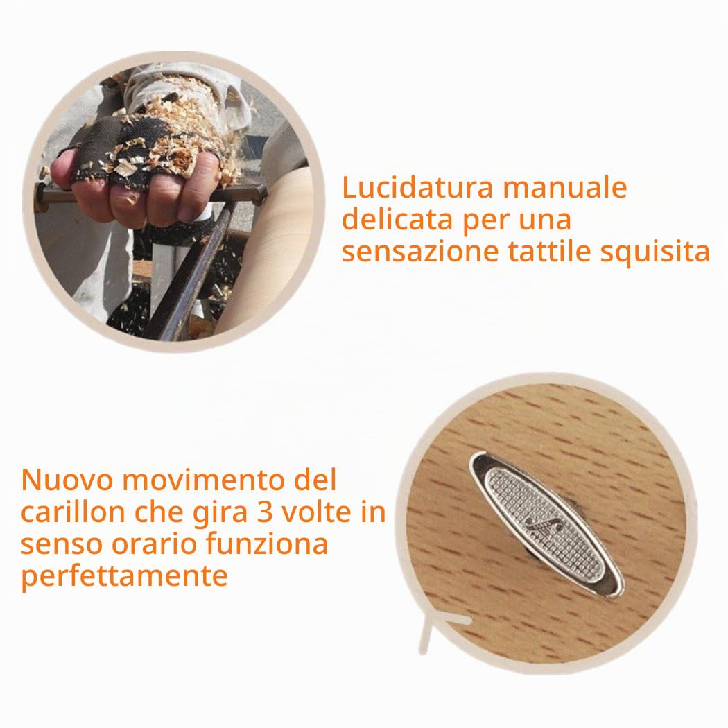Carillon in Legno massello Carillon in Legno Carillon portagioie Regali di Compleanno Natalizio per Bambini Baby Toddle Carousel Design
