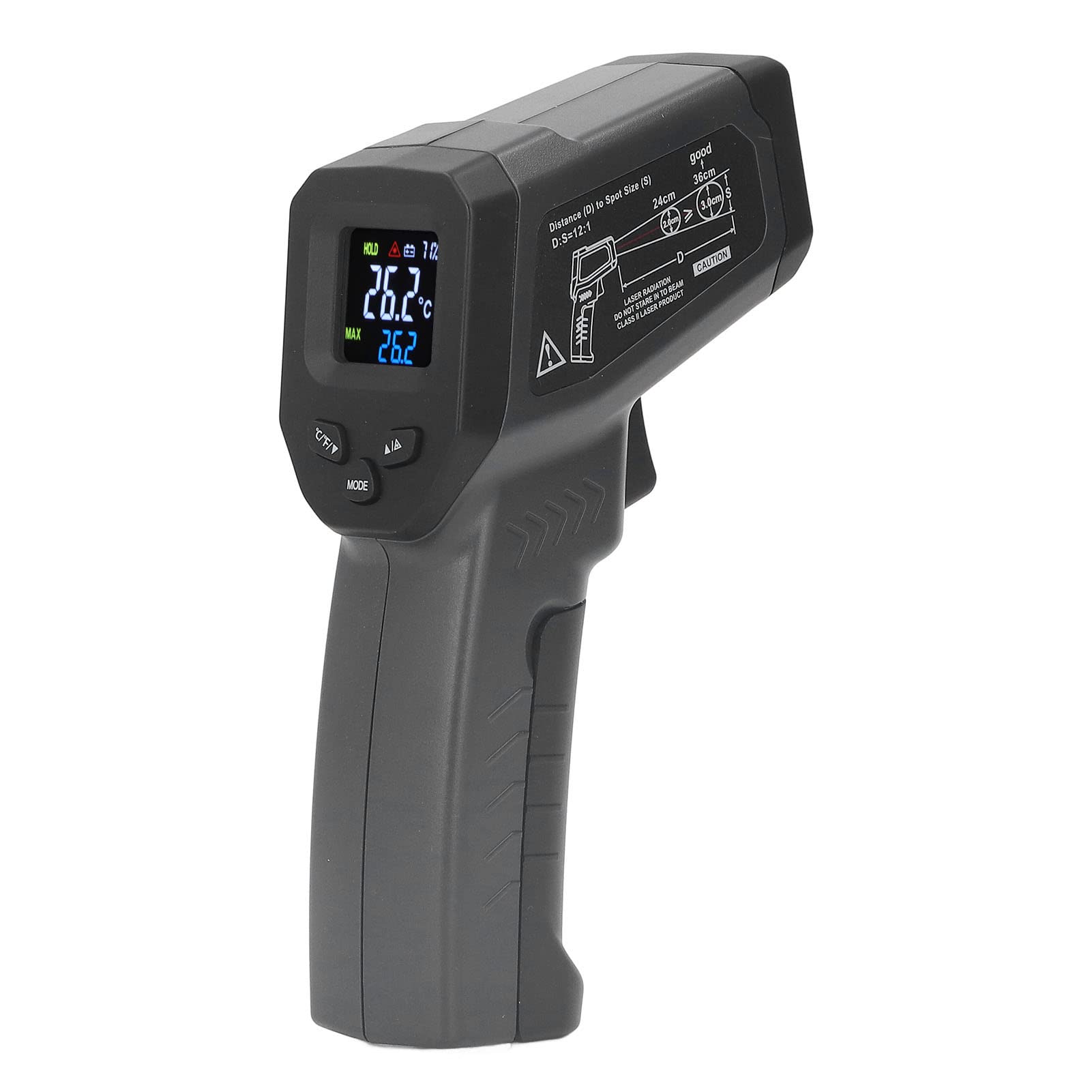 Infrared Thermometer Temperature Gun, Cooking Infrared Thermometer, Handheld Heat Thermometer Digital Backlit LCD Display -58? to 716? for Food Processing, Industrial Equipment, Pool