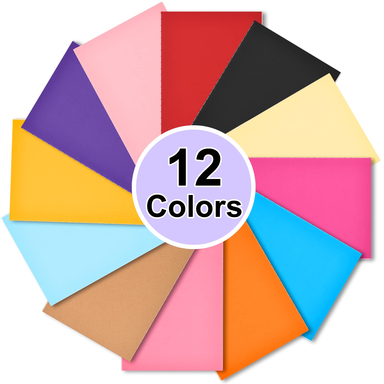 Coopay Paquete de 48 cuadernos coloridos a granel, tamaño A5, juego de viaje, bloc de notas, planificador, escritura, cuaderno de bocetos, diario de notas para niños, viajeros, estudiantes y oficina,