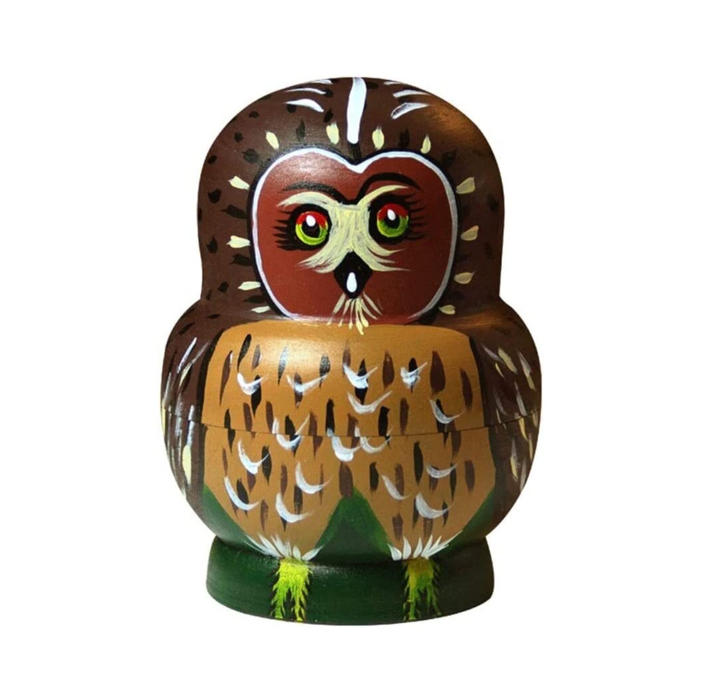 Poupée Russe Poupée Russe Hibou Poupées Gigognes Ensemble 10 Pièces Matriochka en Bois Empilable Jouet Fait Main Imbriqué pour Noël Jouet Empilable
