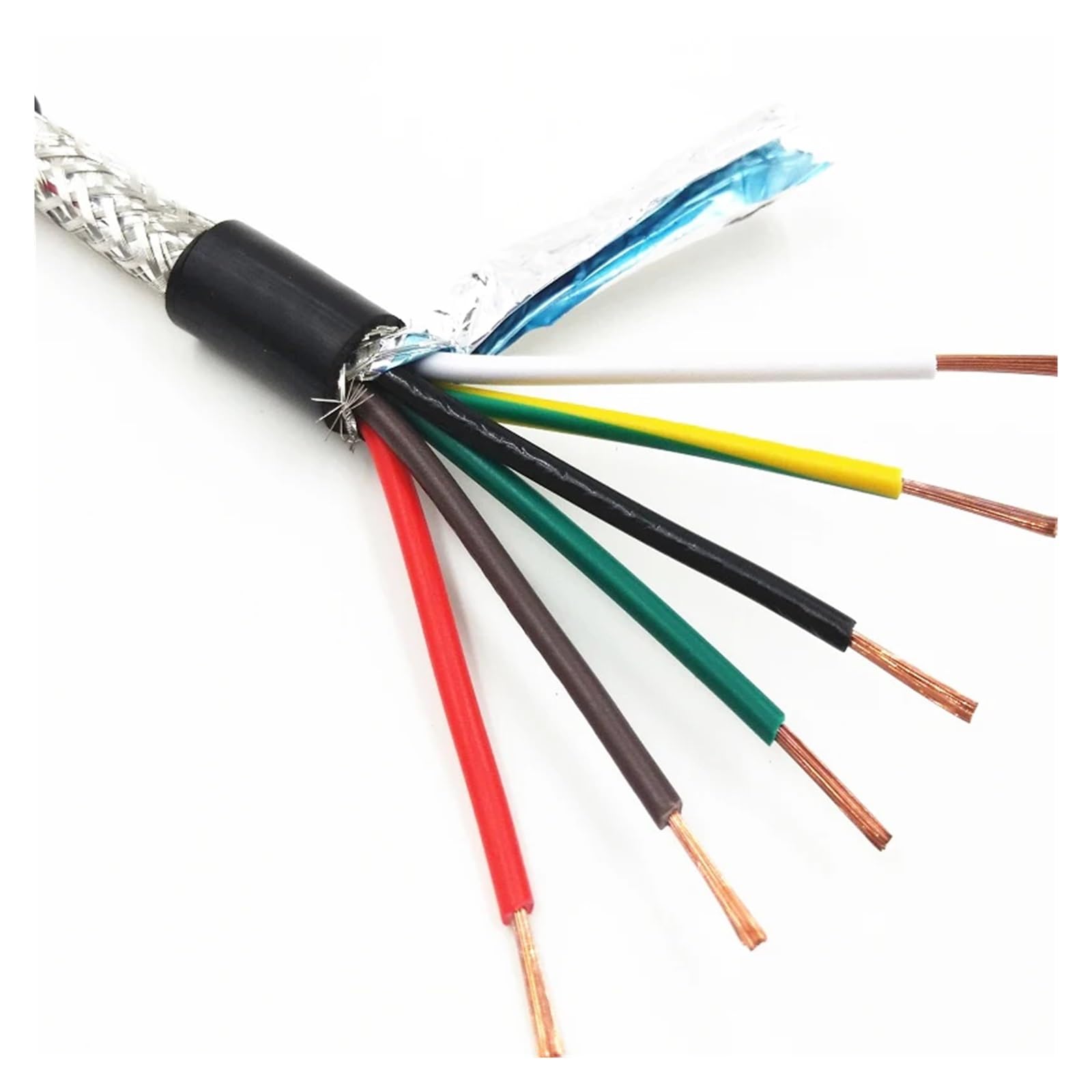 Cavo schermato for segnale schermato Cavo schermato 5M 2-8 core 18-26 Segnale di controllo in rame PVC nero(5cores 5Meters,18 AWG 0.75mm2)