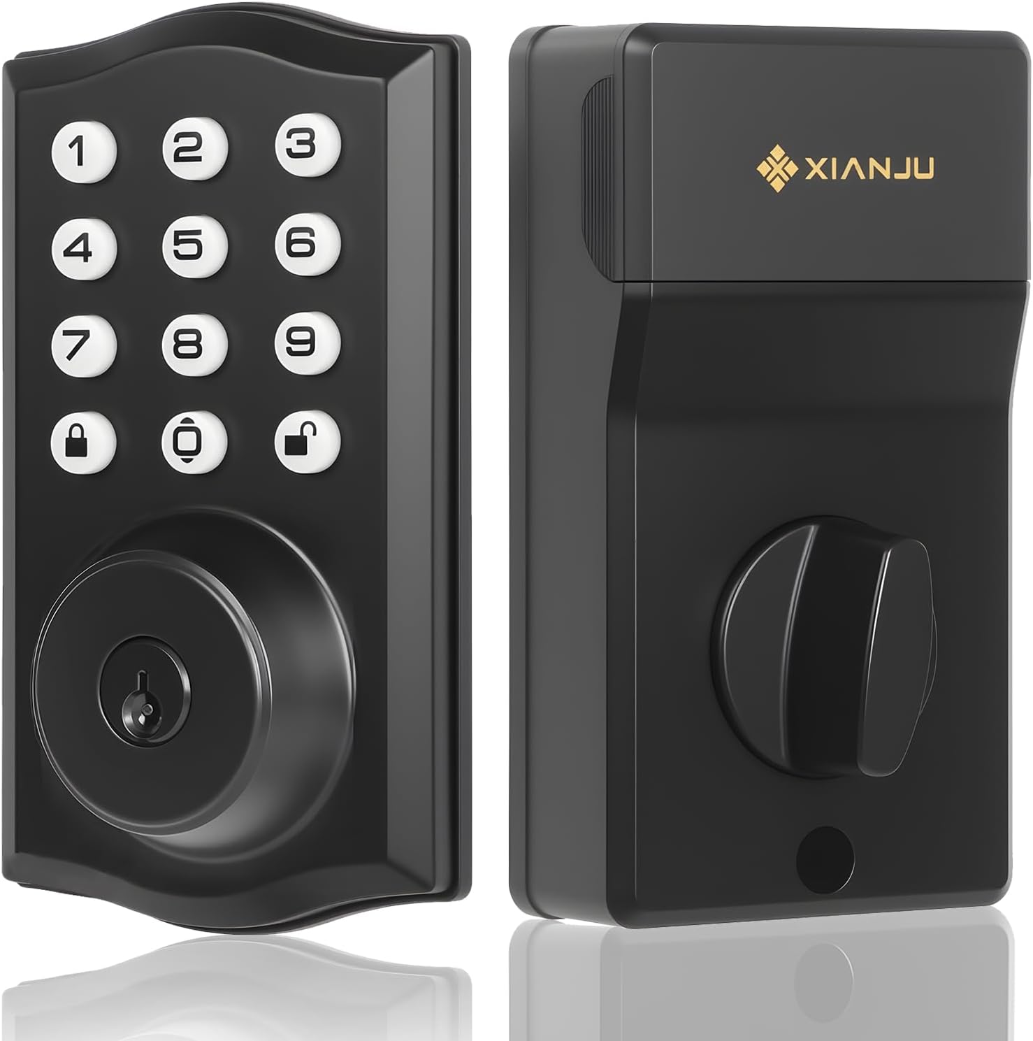 Keyless Entry Door Lock with Keypad, Auto Lock, Voice Prompt, Smart Deadbolt Lock for Front Door with Key, Satin Nickel – Easy Installation, IP55 Waterproof