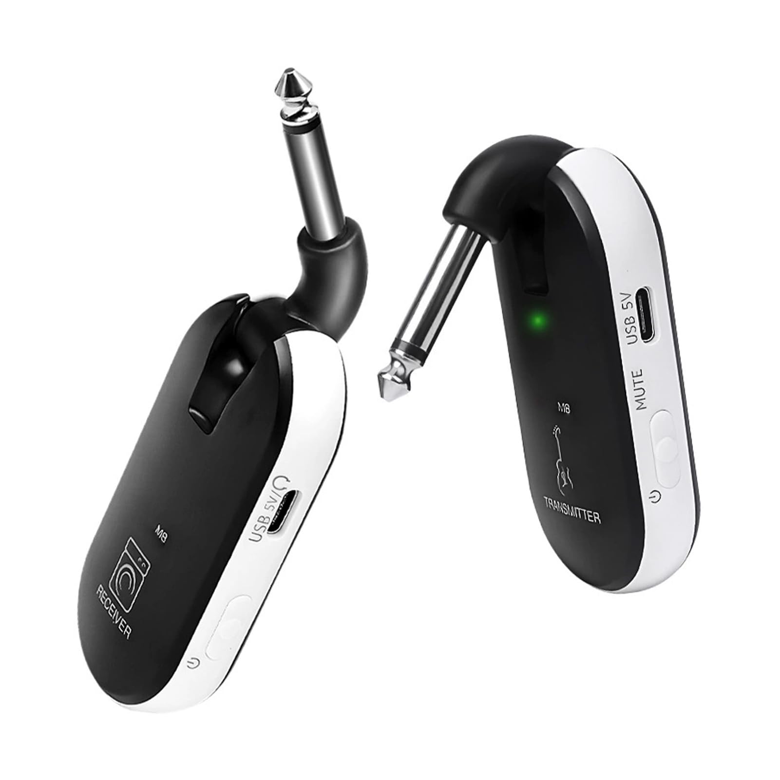Bezprzewodowy System Gitarowy 5,8G, Nadajnik i Odbiornik o Niskim Opóźnieniu 5 Ms, Obracana o 270° Funkcja Plug Play dla Skrzypiec Gitarowo-basowych