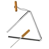 Musfunny Triangle Hand Percussion with Striker, Rhythm Steel Triangles Musical Instrument (8 inch)