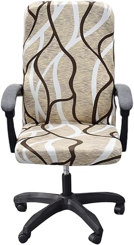 CRFATOP Funda elástica para silla de oficina de computadora con cremallera duradera, funda universal giratoria para silla de escritorio, estilo