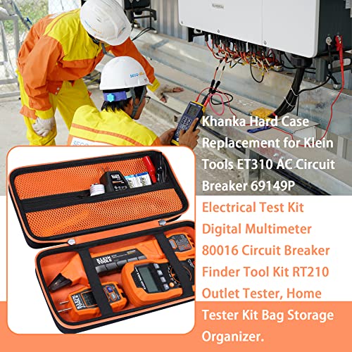 Khanka Hard Case Replacement For Klein Tools Et310 Ac Circuit Breaker 69149P Electrical Test Kit Digital Multimeter 80016 Circuit Breaker Finder Tool Kit, Home Tester Kit Bag Storage Organizer #TOP2