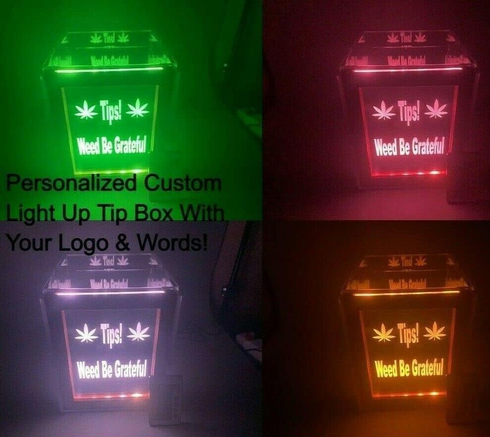 Miniatura 2 de Caja de puntas grande personalizada para rifa de donación de fondos, tarro de almacenamiento de boda, logotipo personalizado, hecho a pedido, luces