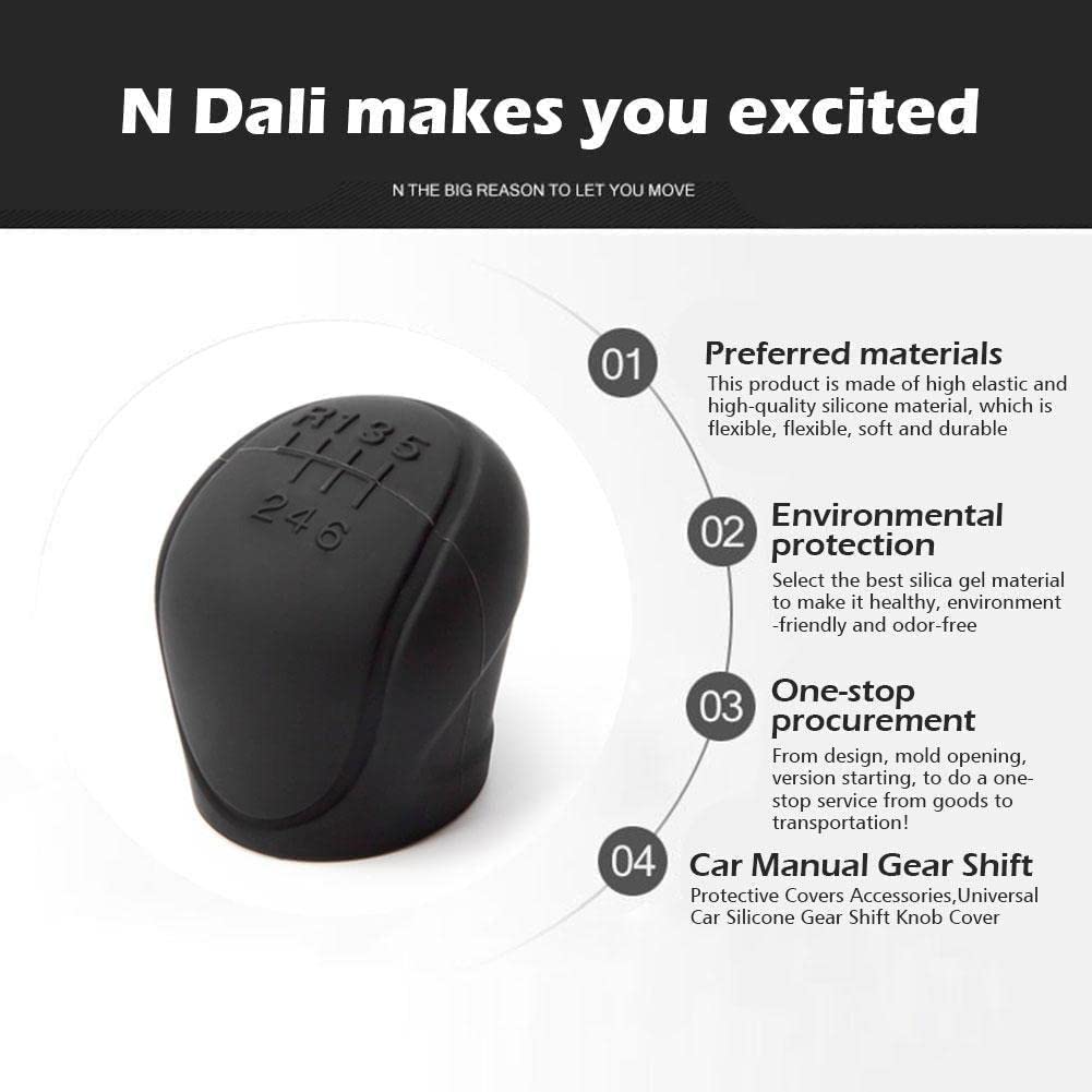 SHAPERME Silicone Gear Shift Knob Cover - 6-Speed Manual Transmission Grip Protector