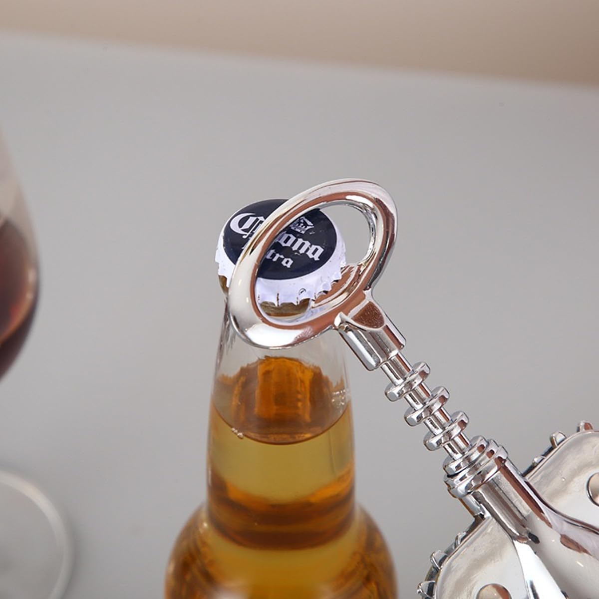 Abridor de vino con abrebotellas multifuncional, abridor de botellas de vino de aleación de zinc premium, equipado con removedor de corcho de dos puntas abridor de botellas integrado