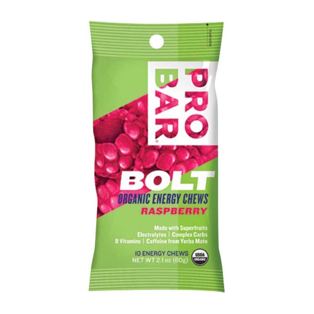 Probar Bolt Organic Energy Chews, Raspberry, 2.1 ozUSDA Organic