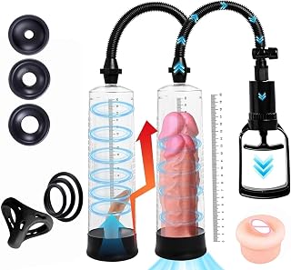 Men's Growth Pump with Strong Suction Men Vacuum Pump with ED Screen Powerful Electric Vacuum Pump Inch, Adjustable Men's Underwear Set Training Tools to Be a Bigger Men MA0-5
