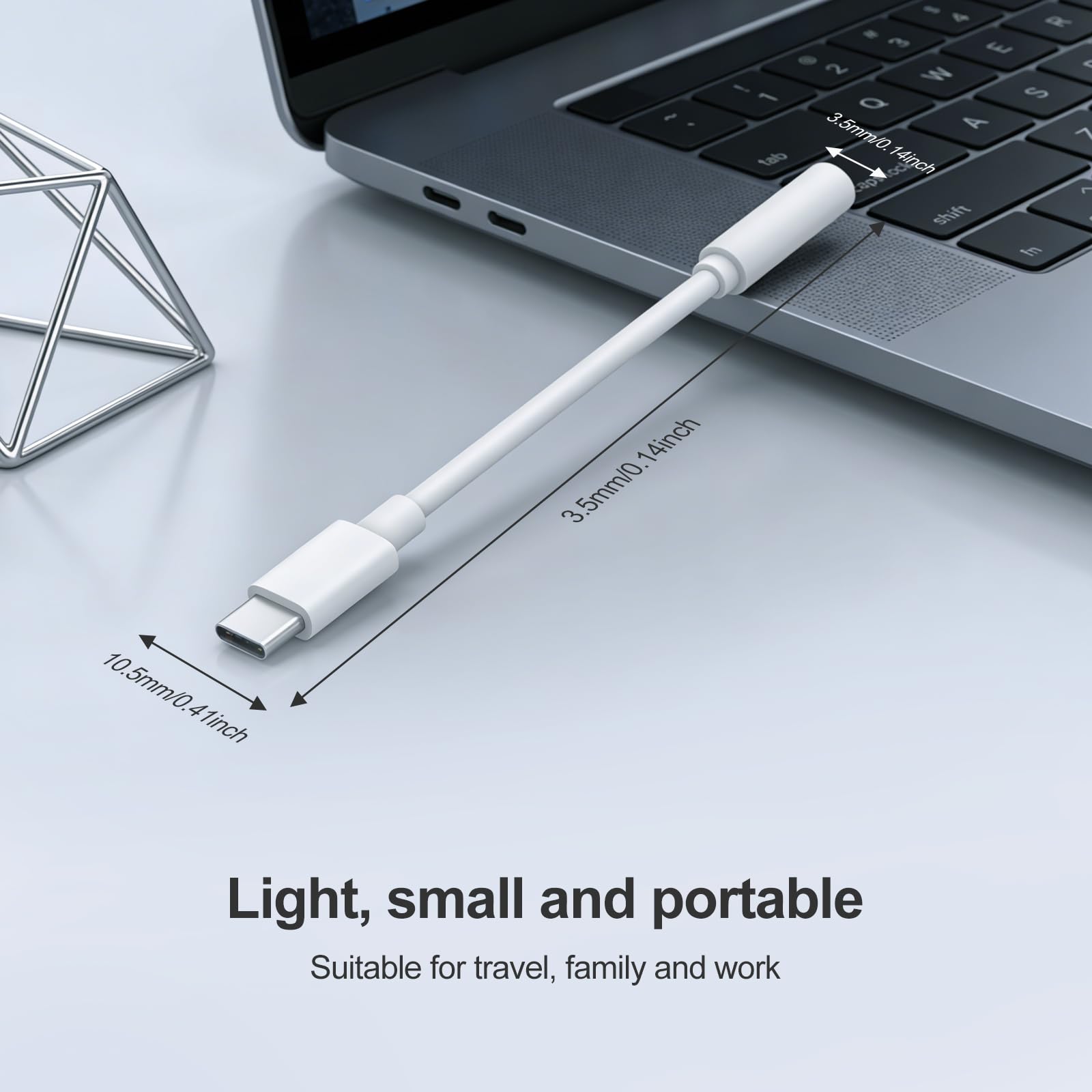 USB C to 3.5mm Jack, 2 Packs Type C to 3.5mm Headphone Aux Digital Audio Earphone Adaptor Compatible with iPhone 16/15 Pro/Pro Max,Samsung Galaxy S24/S23/S22/S21Ultra,and More Type C Devices — view 6