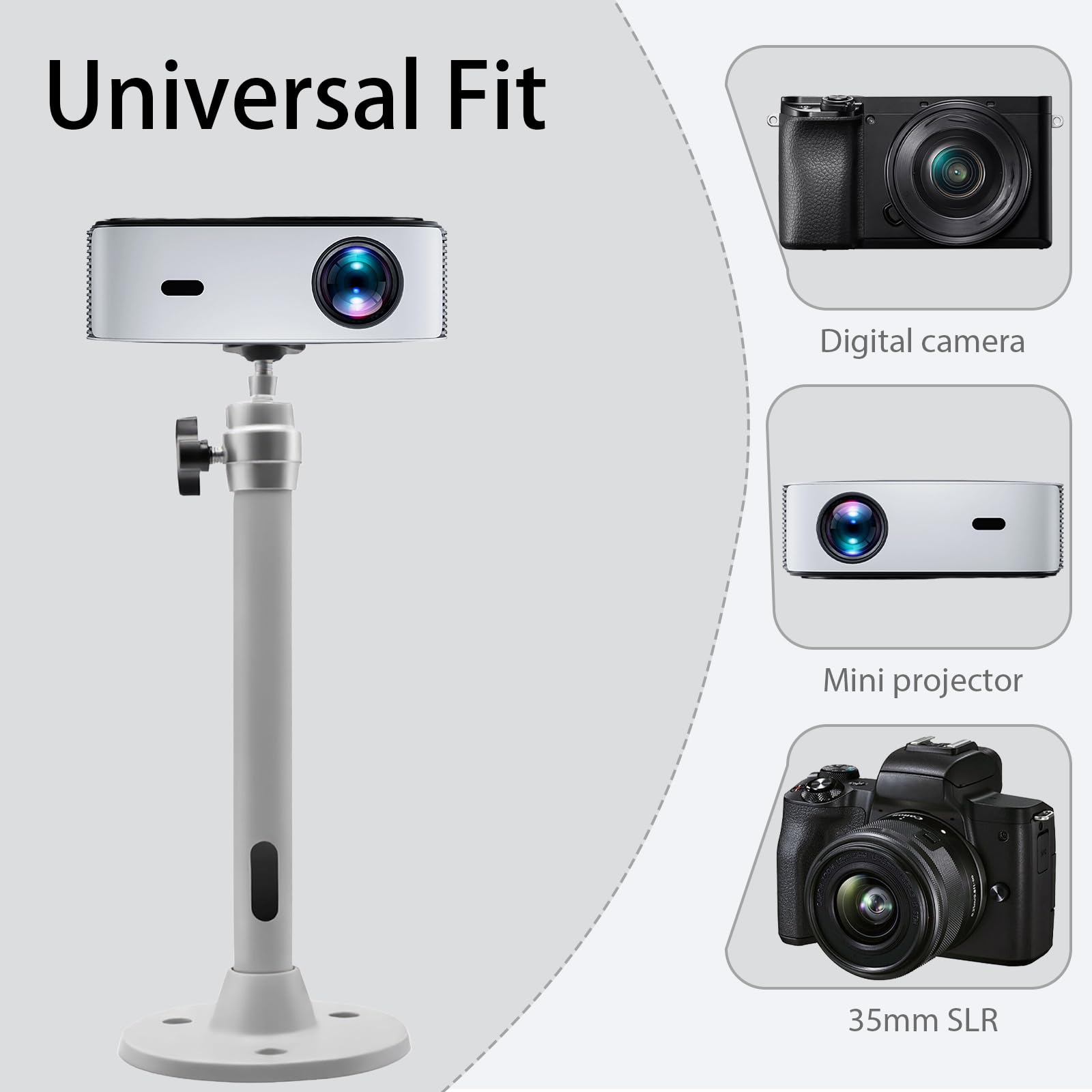 Support Vidéoprojecteur Plafond Universel Rotatif 360° En Aluminium - Installation Facile Et Solide