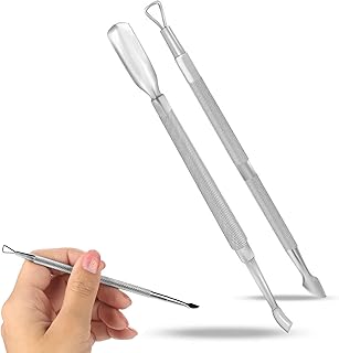 2PCS Cuticle Pusher and Cutter Remover, Gel Polish Cuticle, Cuticle Pusher and Gel Polish Remover Set with Nail, Durable Professional Manicure Pedicure Cleaner Tool, for Fingernail ＆ Toenail