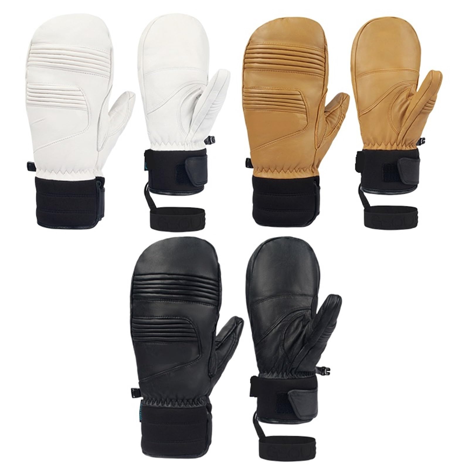 Guantes térmicos de esquí para hombre y mujer, resistentes al agua, con pantalla táctil y agarre antideslizante (negro, S)