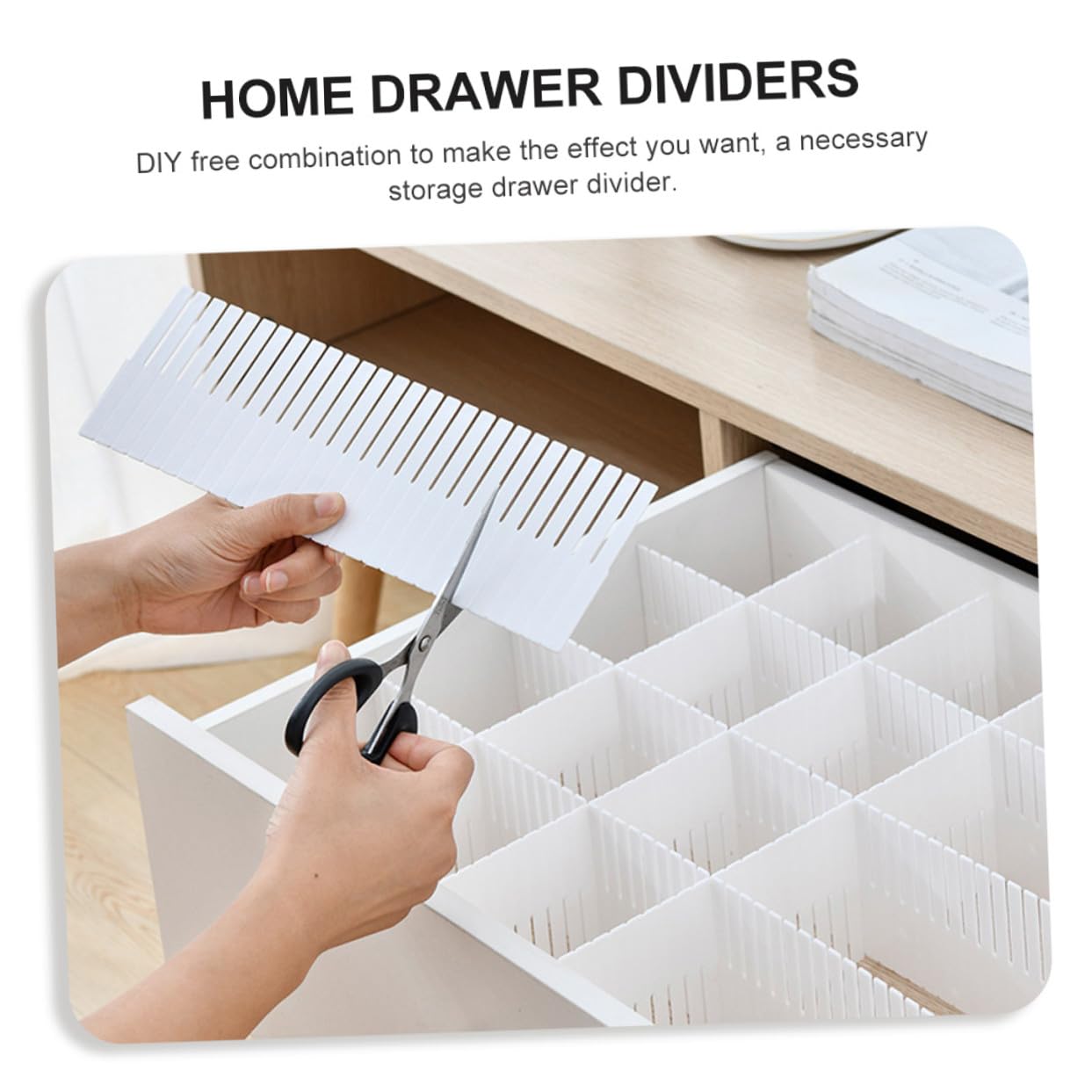 jojofuny Divisori per Cassetti 38X11 CM Set da 10 Pezzi Pannelli Separatori Modulari per Organizzazione Casa Divisori per Biancheria Intima e Calzini Scomparti Personalizzabili