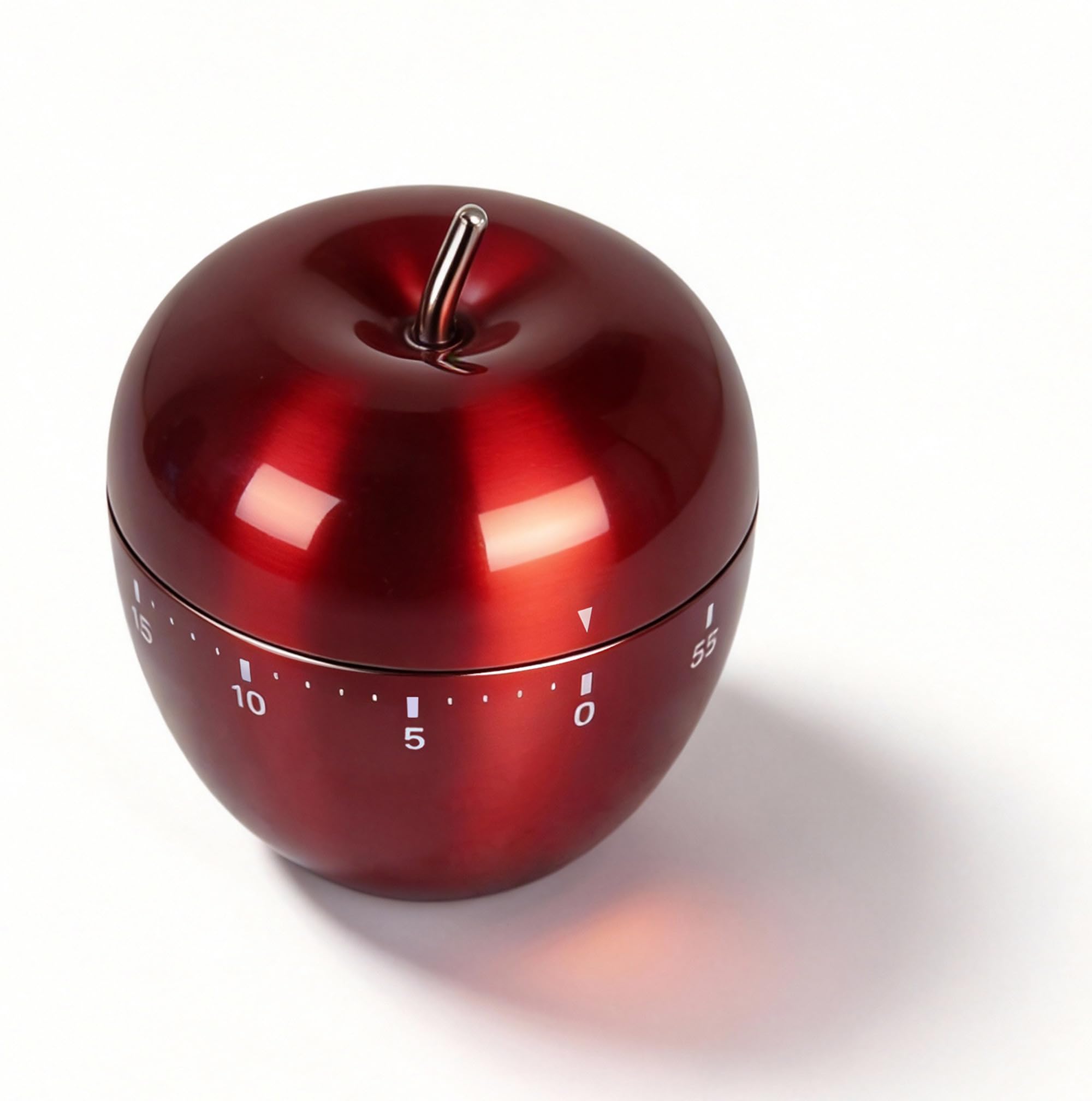Mechincal Apple Timer，Kitchen Timer Stainless Steel Rotating Alarm 60 Minutes Count Down Timer for Cooking Learning