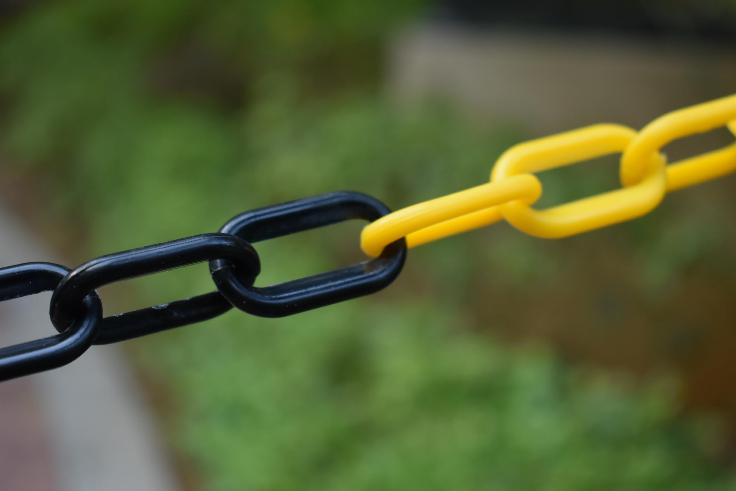 Chaîne d'arrêt plastique noir et jaune 6mm x 25m Sécurité Haute Visibilité