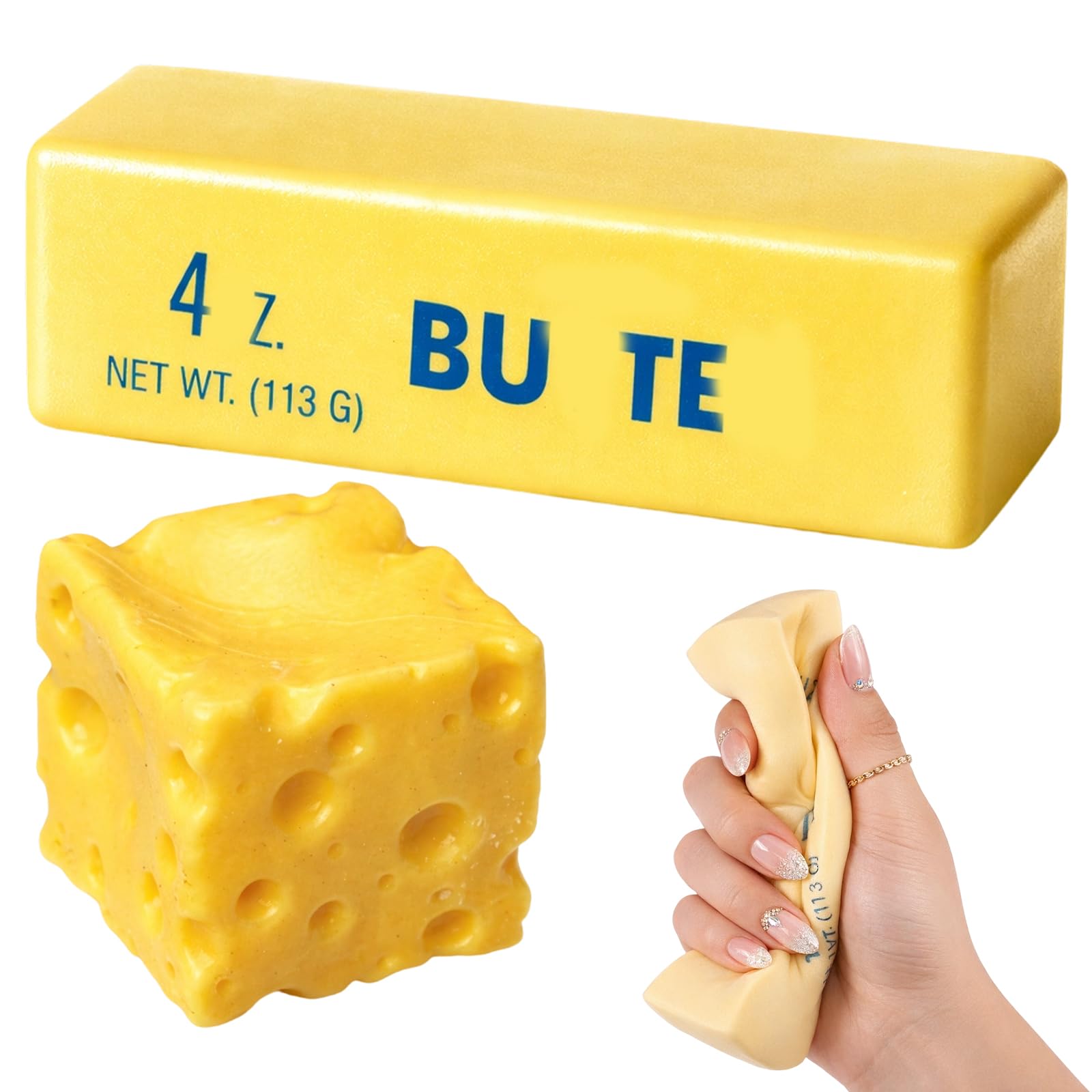Cheese Squishies, Butter Squishy, Sensory Fidget for Focus and Relaxation