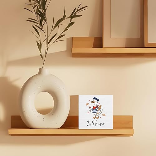 Miniatura 4 de Divertido letrero de madera de ganso francés, regalos para amantes de los gansos, bonitos carteles retro de bloques de madera para el hogar, cocina,