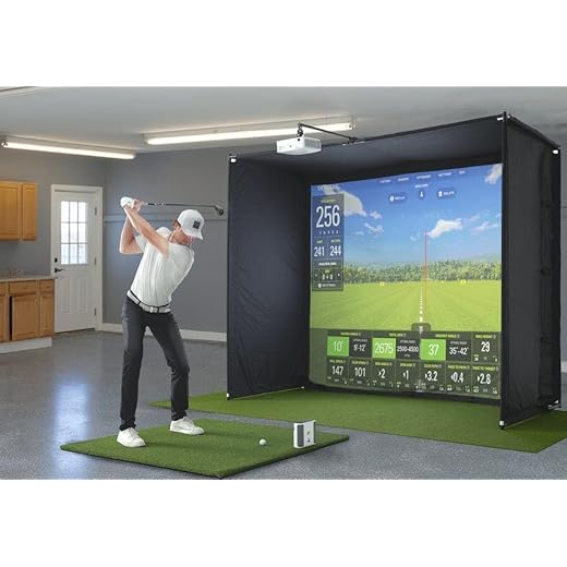 SkyTrak+ Golf Simulator Studio Pro Package - SkyTrak+ Launch Monitor, Protective Shield, Simulator Enclosure, Software, Hitting Mat, Projector and Ball Tray (Studio Deep - 13' W x 10' H x 10'D)