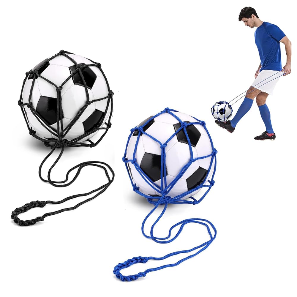 サッカーボールネット リフティング練習用 4号5号対応 長繩付き 自主練用