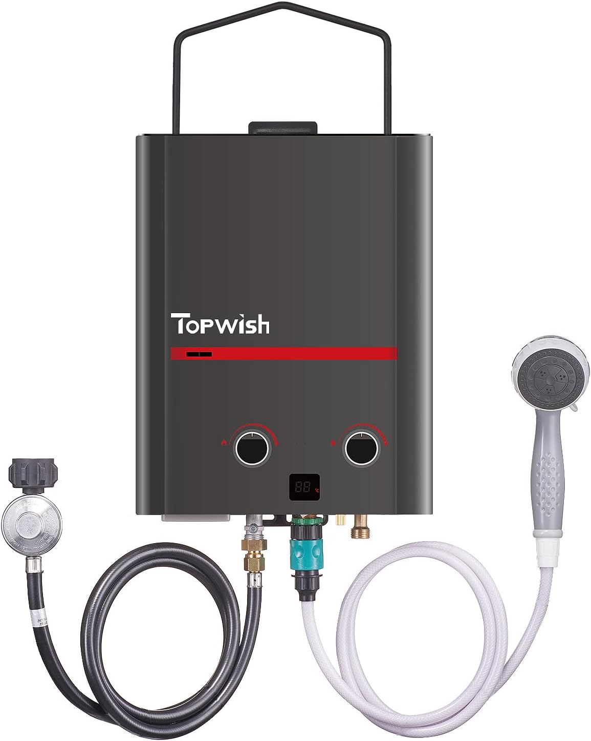 Portable Propane Water Heater Black