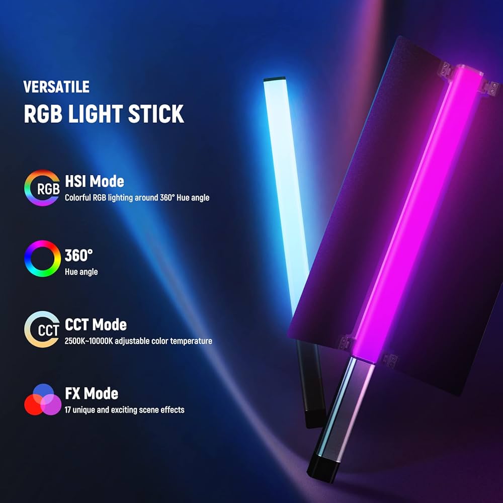 NEEWER CL124 RGB LEDスティックライト いろんな色が出せます Amazon.com : NEEWER CL124 RGB Handheld LED Light Stick Video