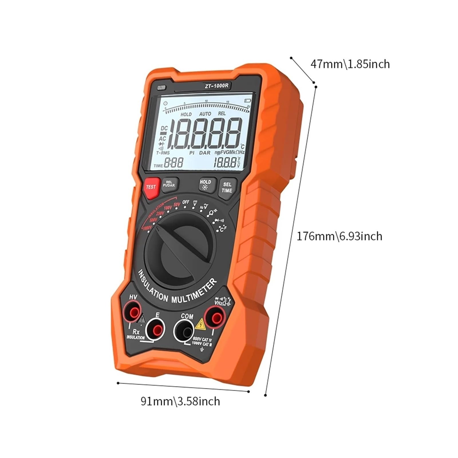 Probador Megger Comprobador digital de resistencia aislamiento ZT-1000R, megóhmetro electrónico, multímetro alta precisión 1000 V
