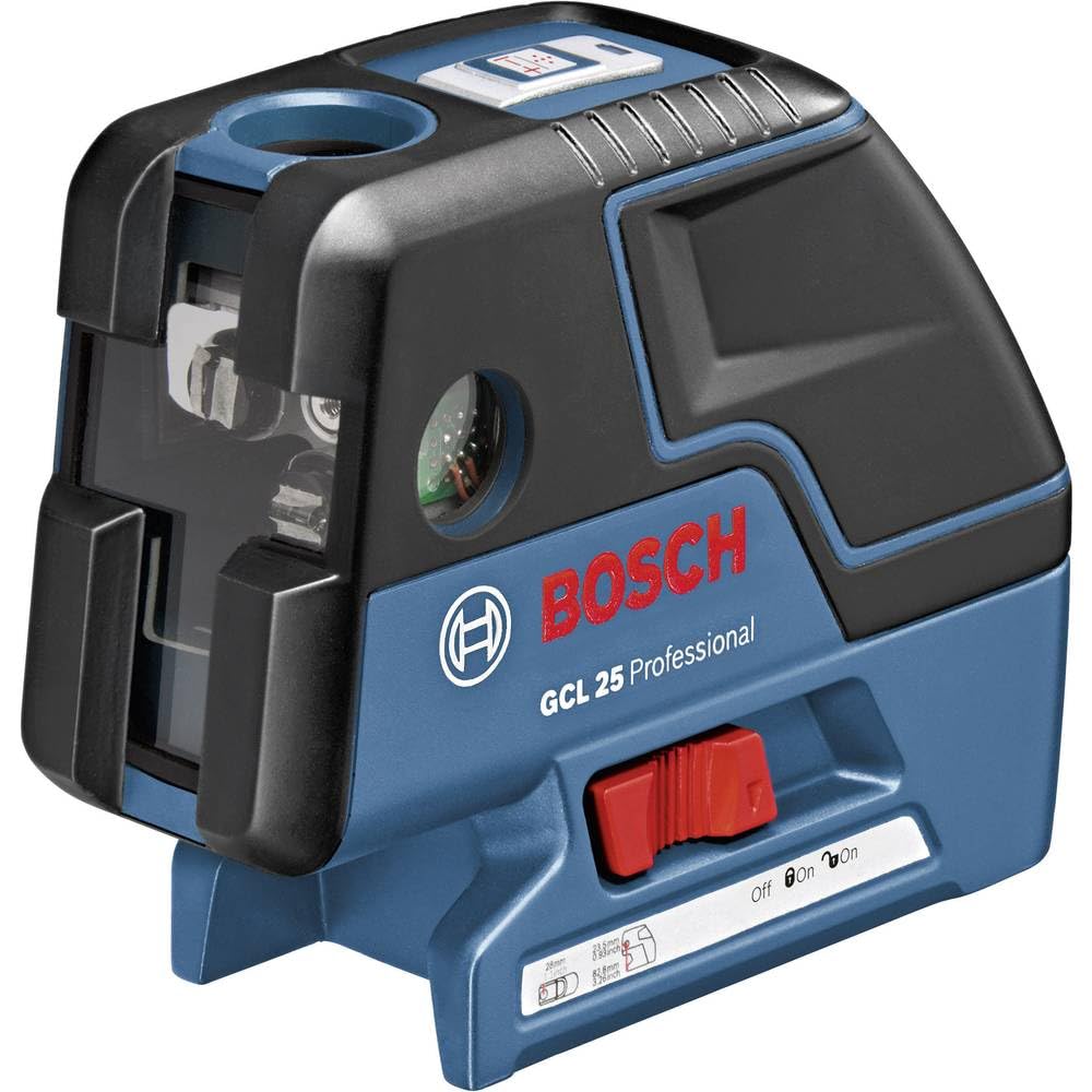 Bosch Professional GCL 25 - Nivel Láser Combinado (Alcance 10 m, 2 Líneas + 5 Puntos, Láser Rojo, Trípode, con Funda, en Caja), Negro/Azul