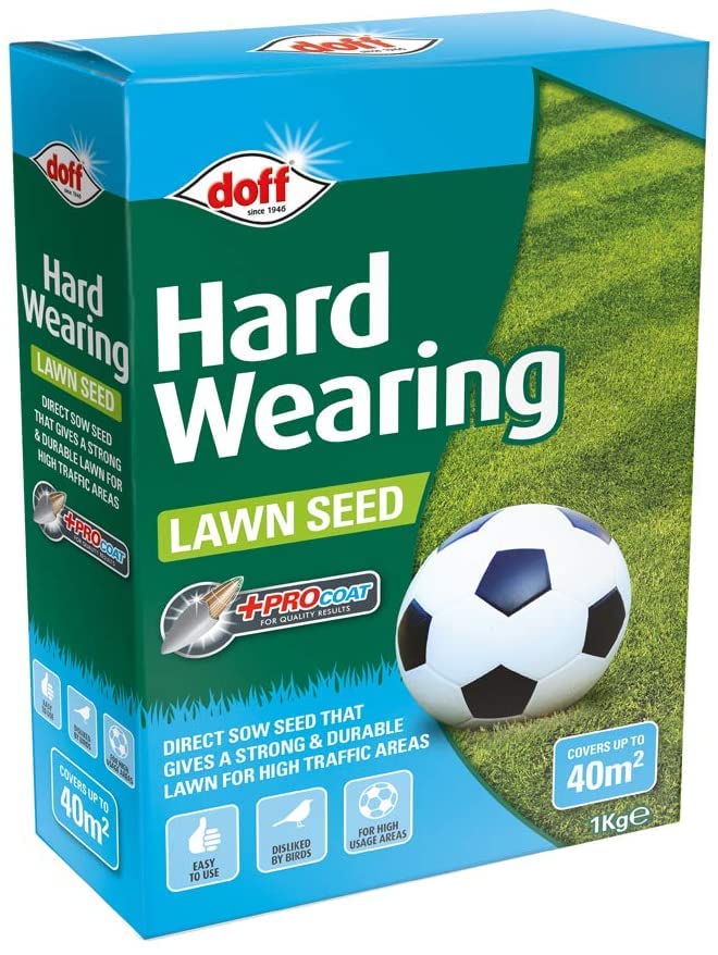 Fast Growing Lawn Grass Seed Rapid Quick Growth New lawns or Patch & Repair Super Patch Grass Seed Gardening Thicken Lawns Burnt Dry Lawns Fresh (1KG Hard Wearing Lawn Seed)