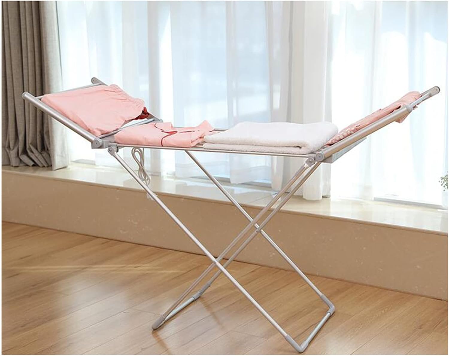 50Hz/230W Electric Heated Clothes Rail Airer Dryer With Wings, Clothes