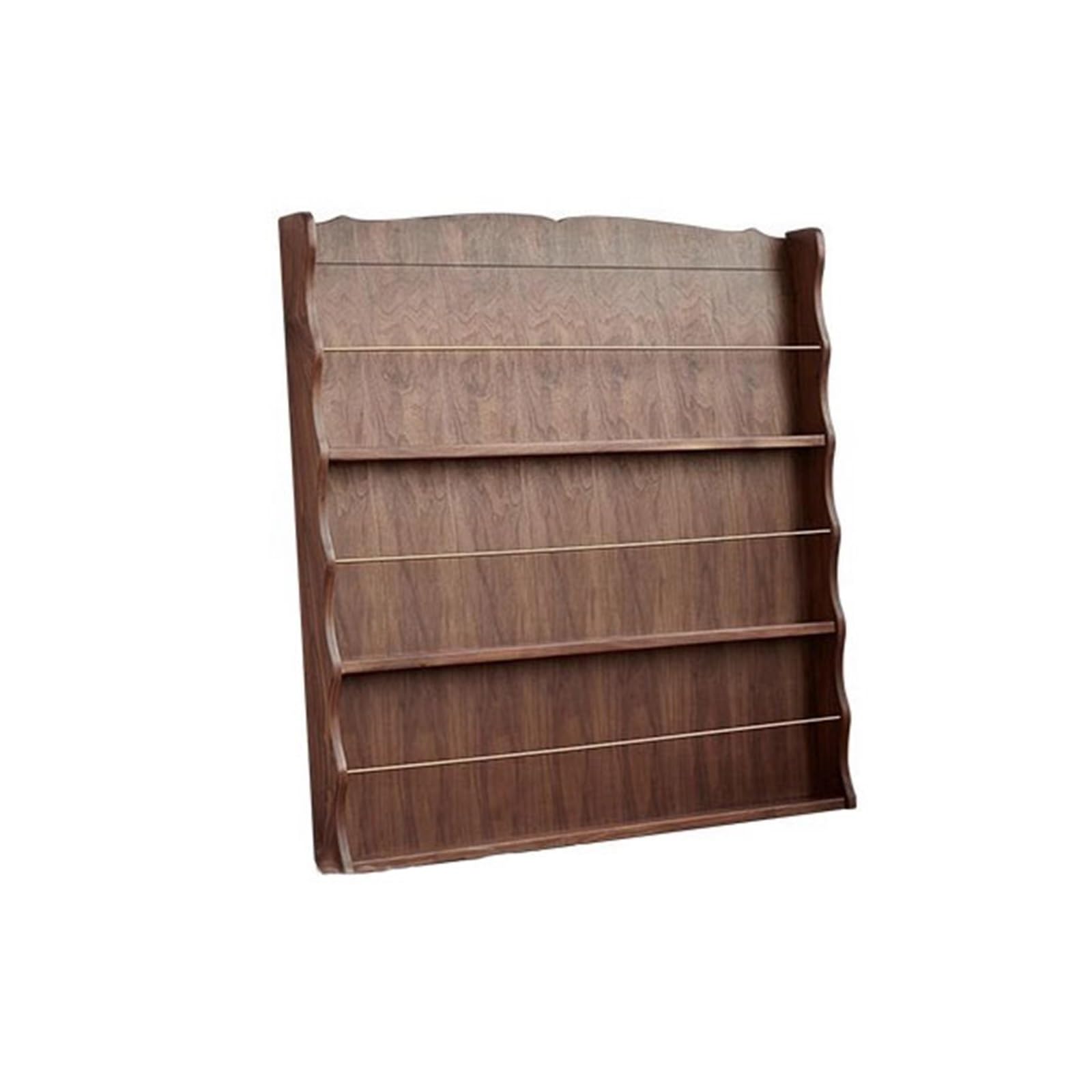 Huangj-0527 CD storage Floor Standing Wooden Vinyl Record Storage Holder with Brass Divider CD Books Display Rack Record